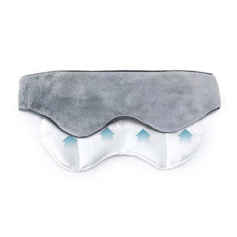 Grey cotton weighted therapy eye mask for hot and cold stress relief.