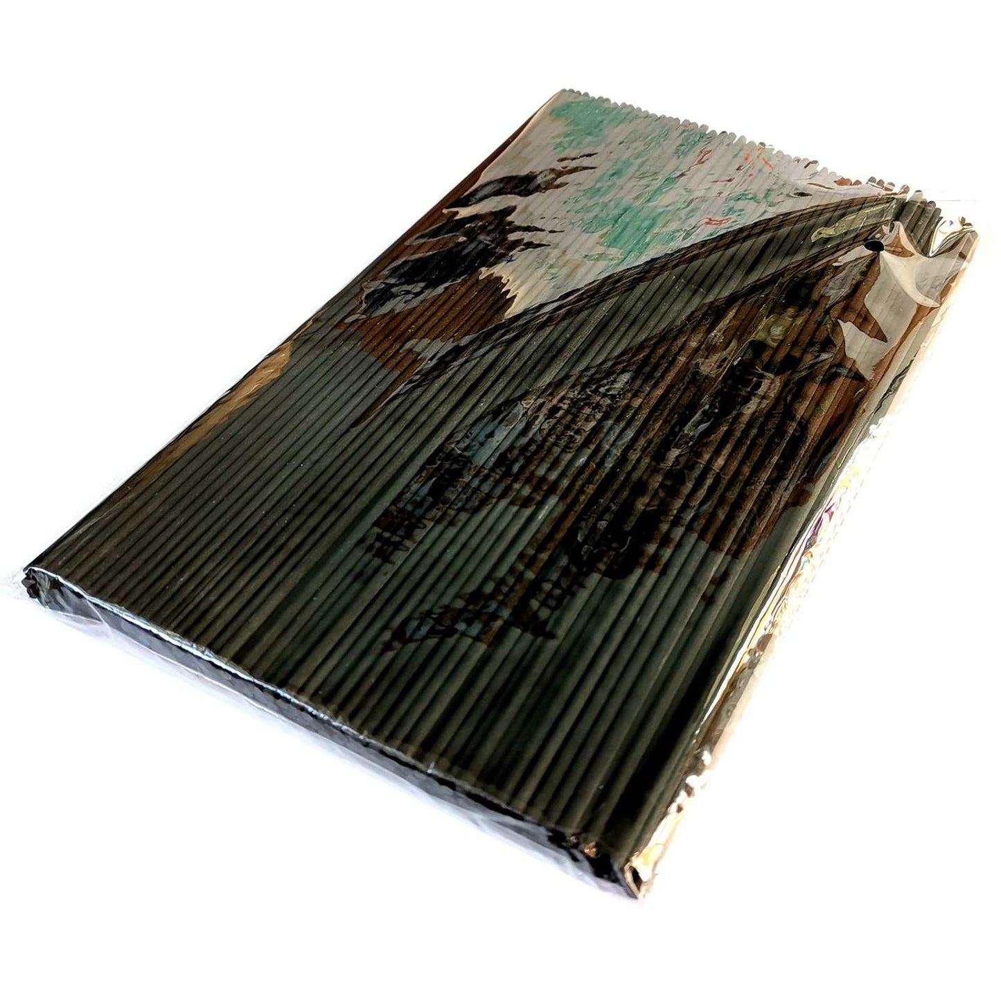 Fibre black reed diffuser sticks, 25cm x 3mm, shrink-wrapped in plastic.