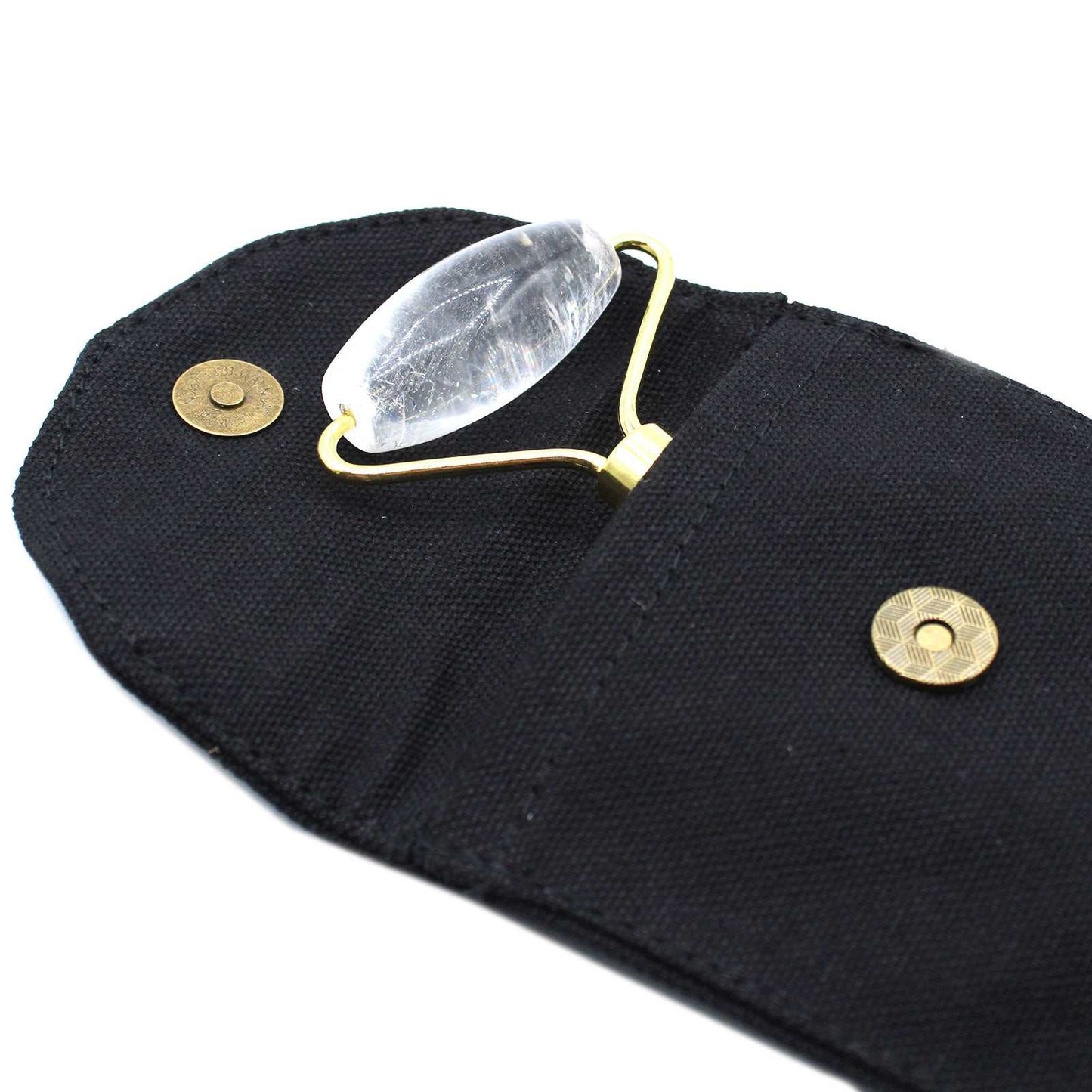 Gemstone Face Roller with Rock Quartz for skincare and facial massage.
