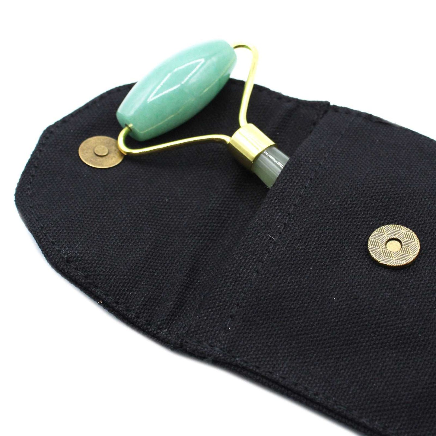 Gemstone Face Roller Jade for skincare, reduces puffiness, improves circulation, vegan-friendly.