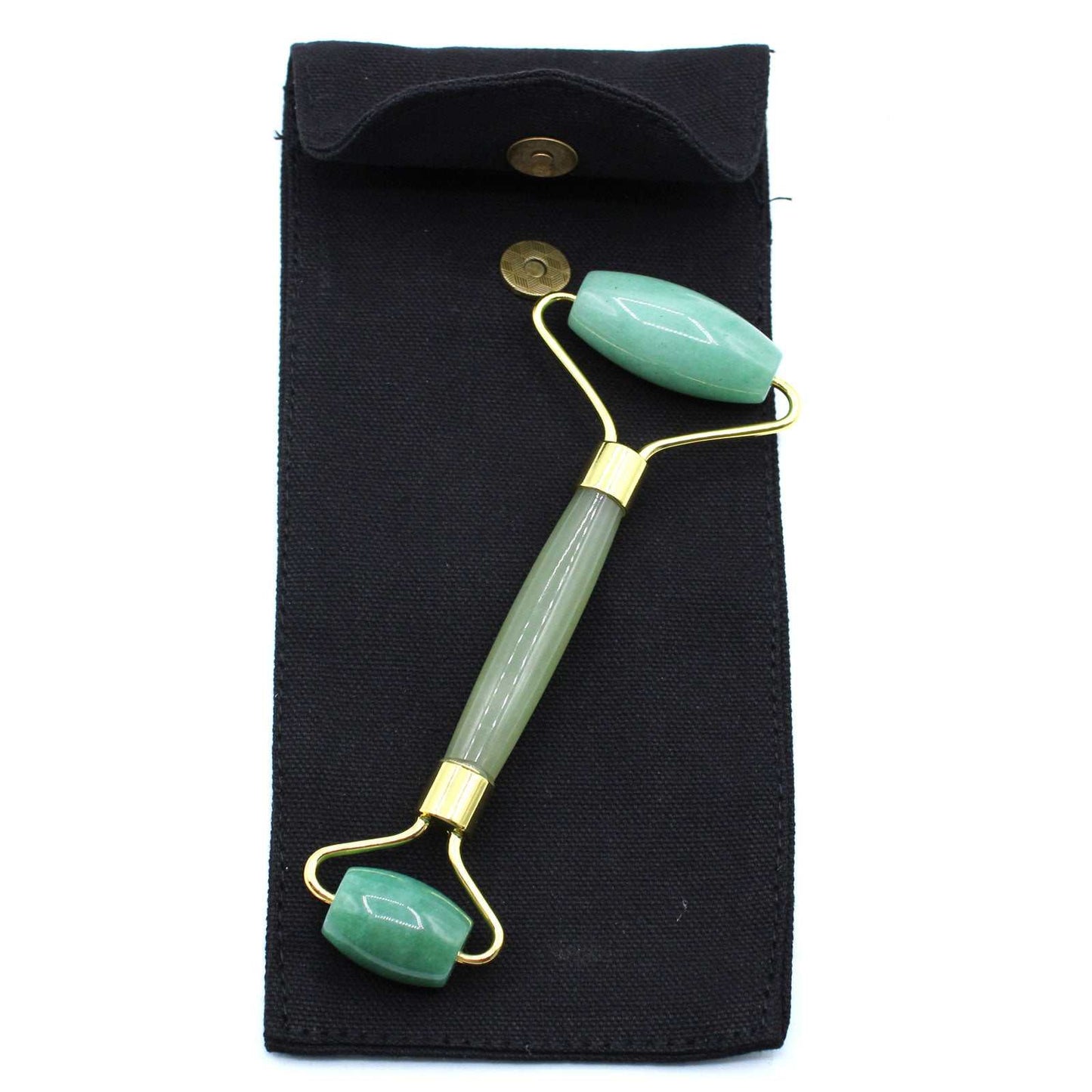 Gemstone Face Roller Jade for skincare, reduces puffiness, improves circulation, vegan-friendly.