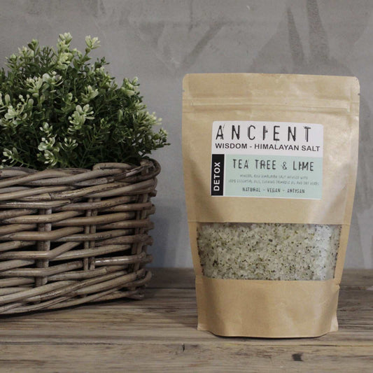 Himalayan Bath Salt Blend 500g with Tea Tree and Lime for Detox.
