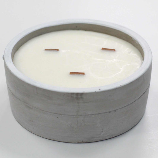 Large Round Concrete - Patchouli & Dark Amber