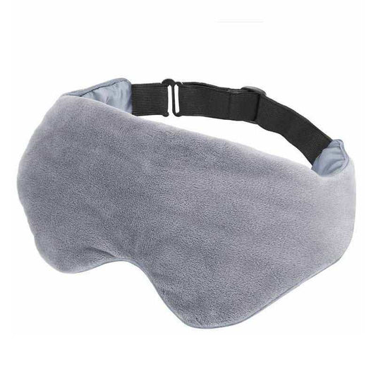 Grey cotton weighted therapy eye mask for hot and cold stress relief.