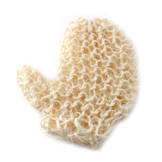 Sisal Sponge and Scrub Exfoliating Glove for gentle skin exfoliation.