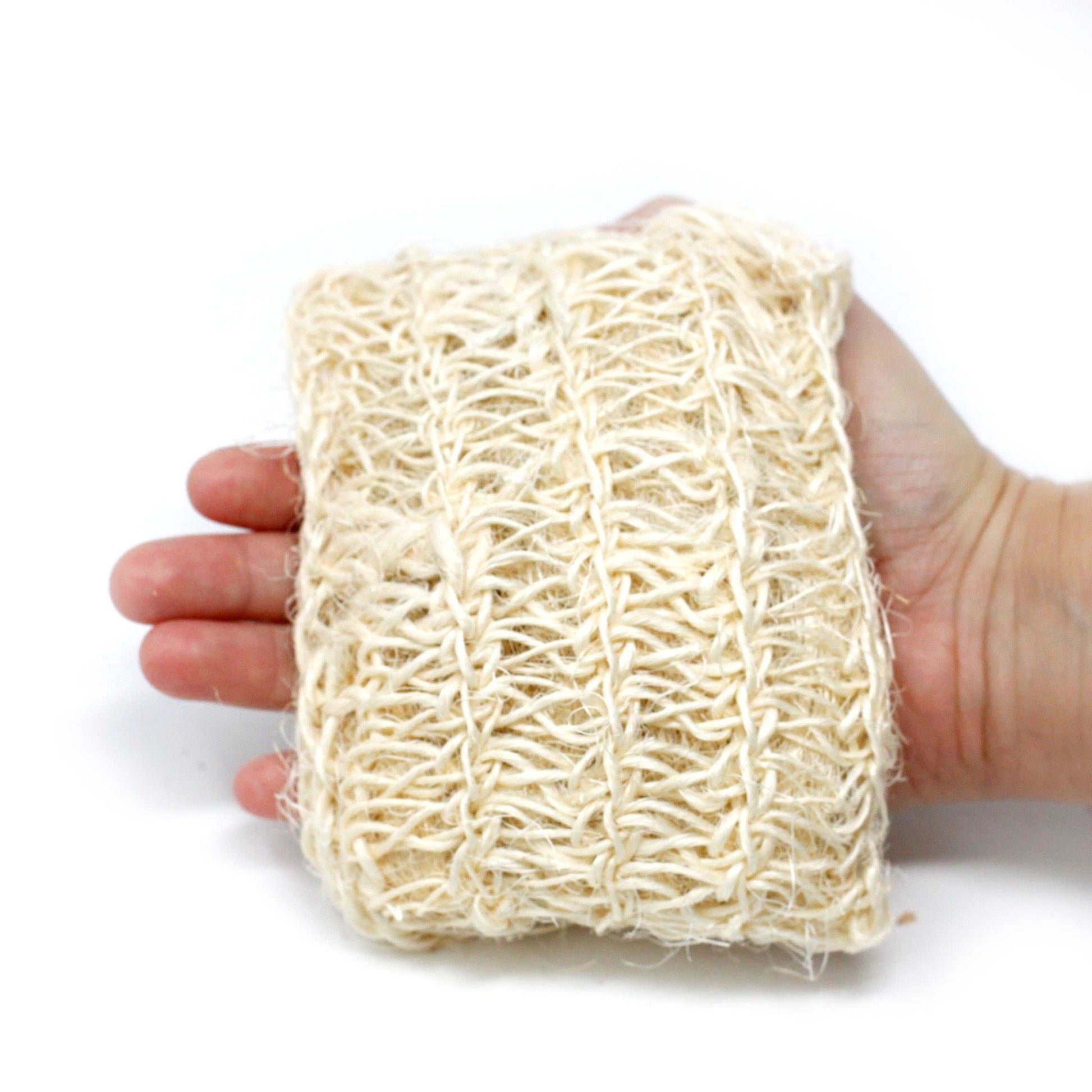Sisal sponge for gentle exfoliation and skin softening.