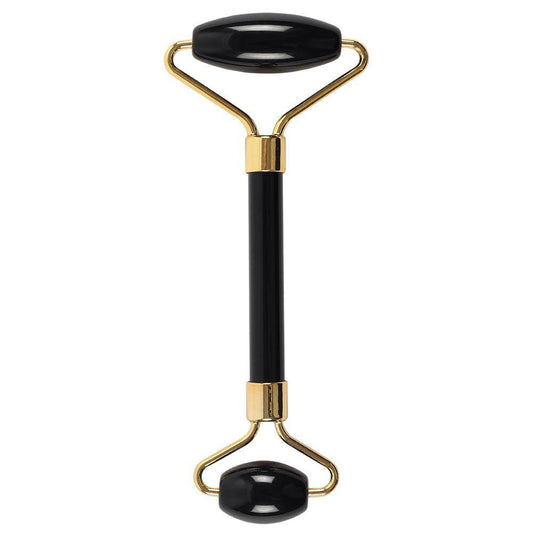 Gemstone Face Roller - Black Obsidian for skincare, reduces puffiness, and promotes circulation.
