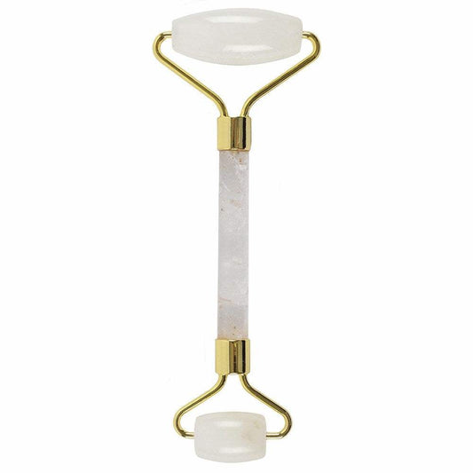 Gemstone Face Roller with Rock Quartz for skincare and facial massage.