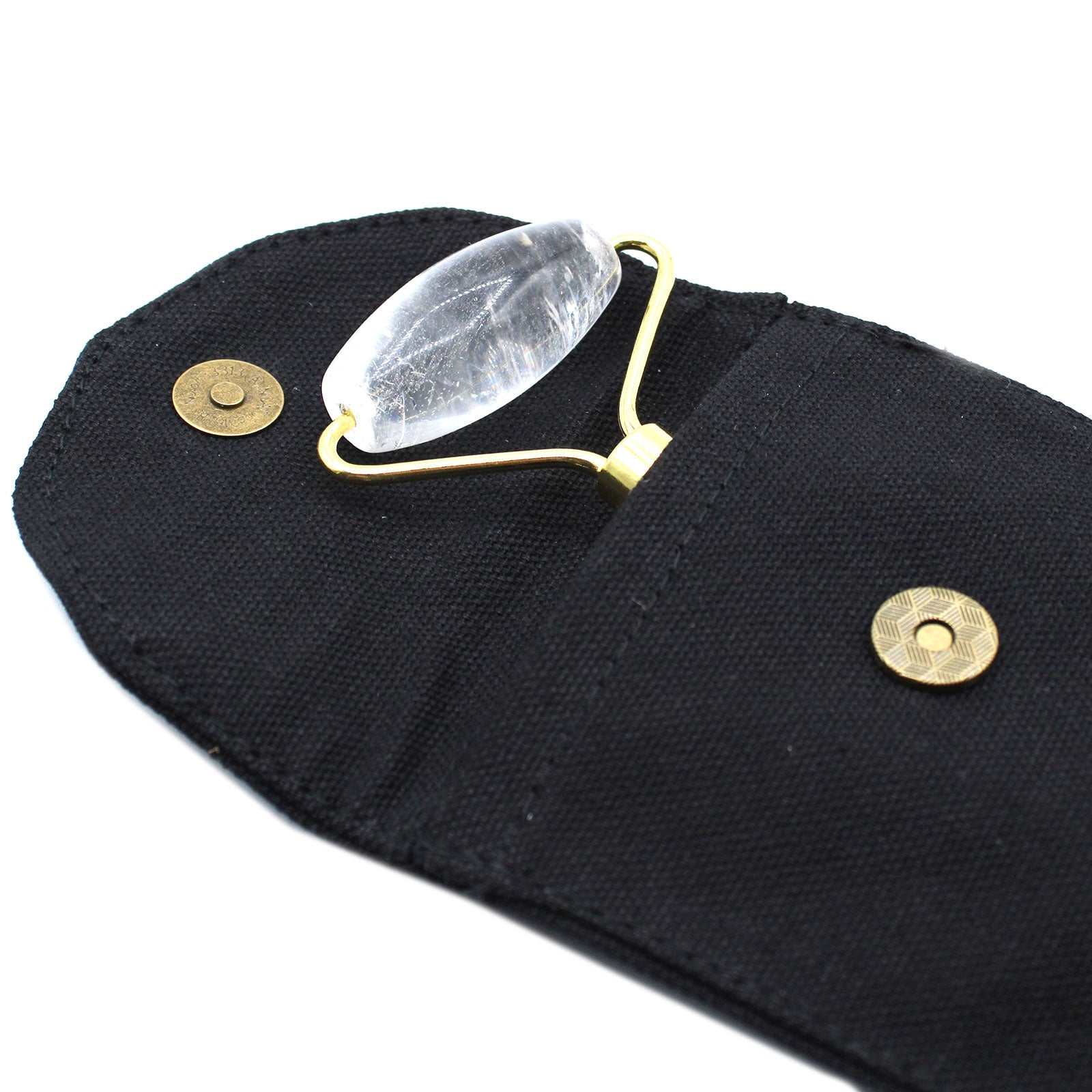 Gemstone Face Roller with Rock Quartz for skincare and facial massage.