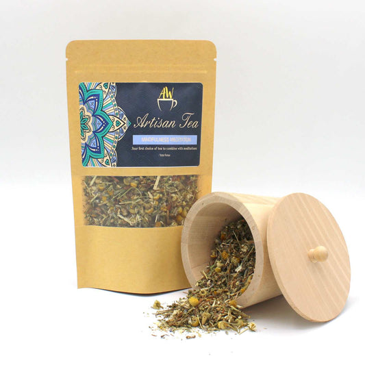 Sweet Dreams Kit with Mindfulness Meditation Tea and wooden jar.