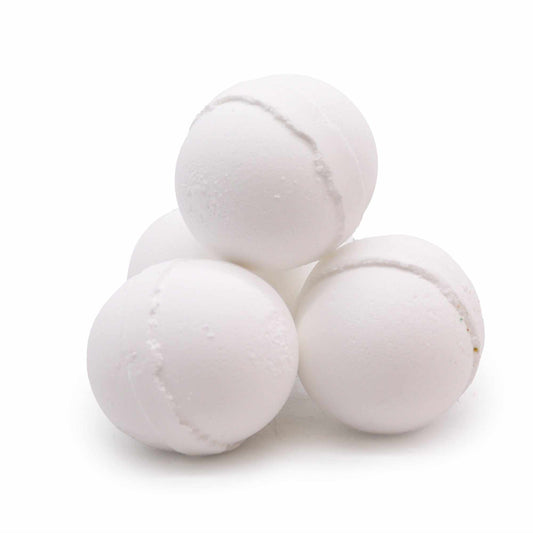 Essential Oil Bath Bomb - Peppermint & Eucalyptus, vegan-friendly, fizzy white bath bombs.