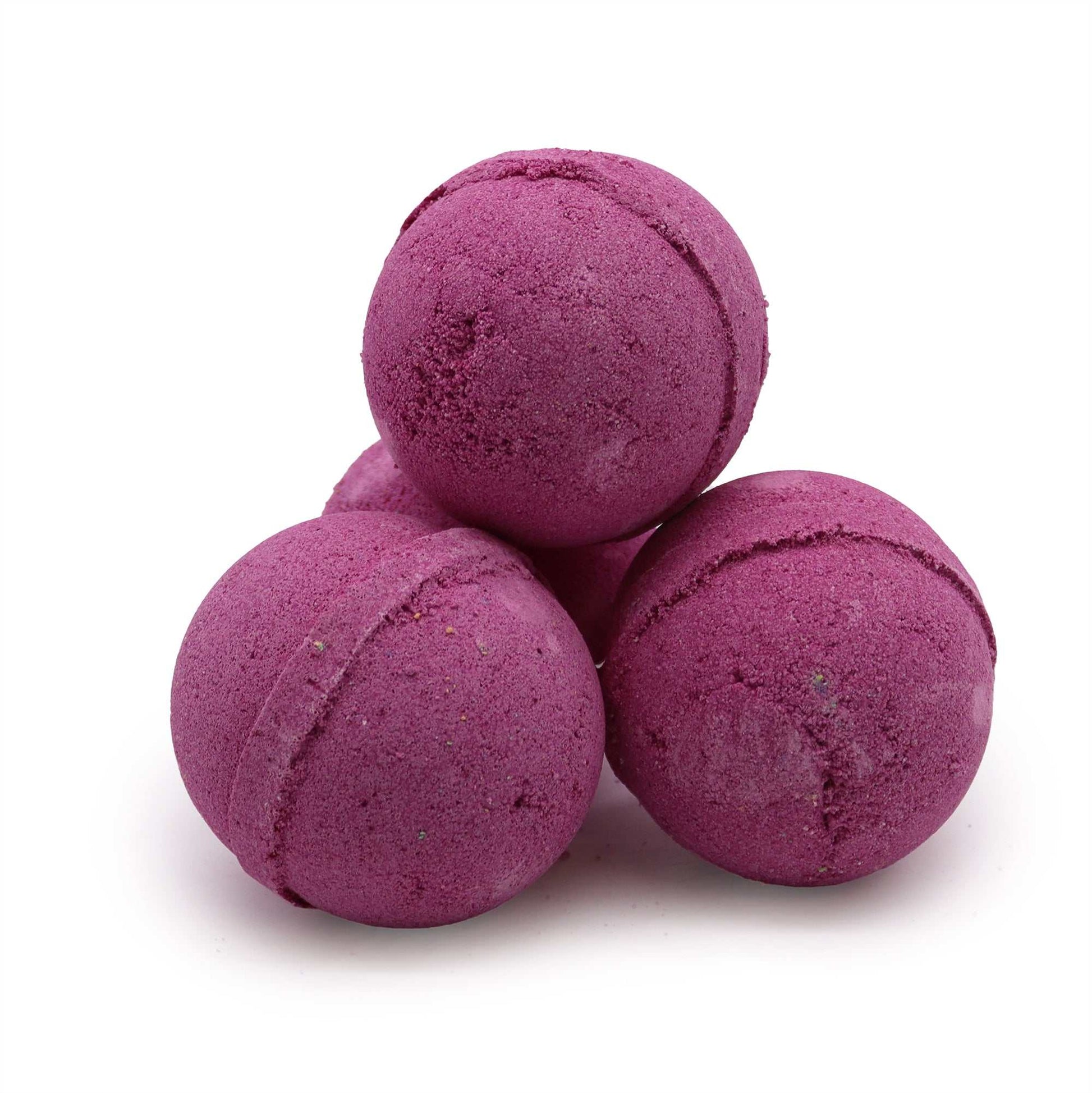 Essential Oil Bath Bomb - Ylang Ylang & Ginger, vegan-friendly, purple, relaxing aromatherapy.