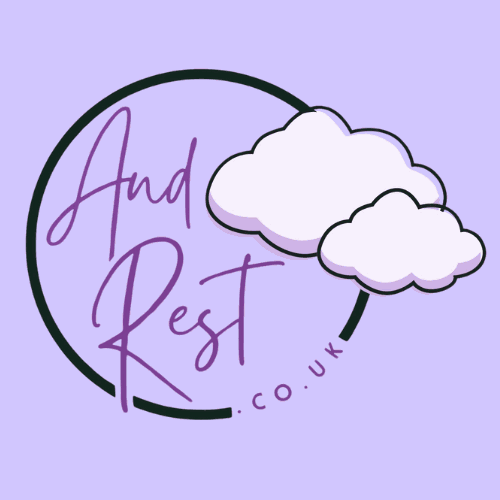 AndRest.co.uk Gift Card logo featuring clouds and elegant text on purple background.