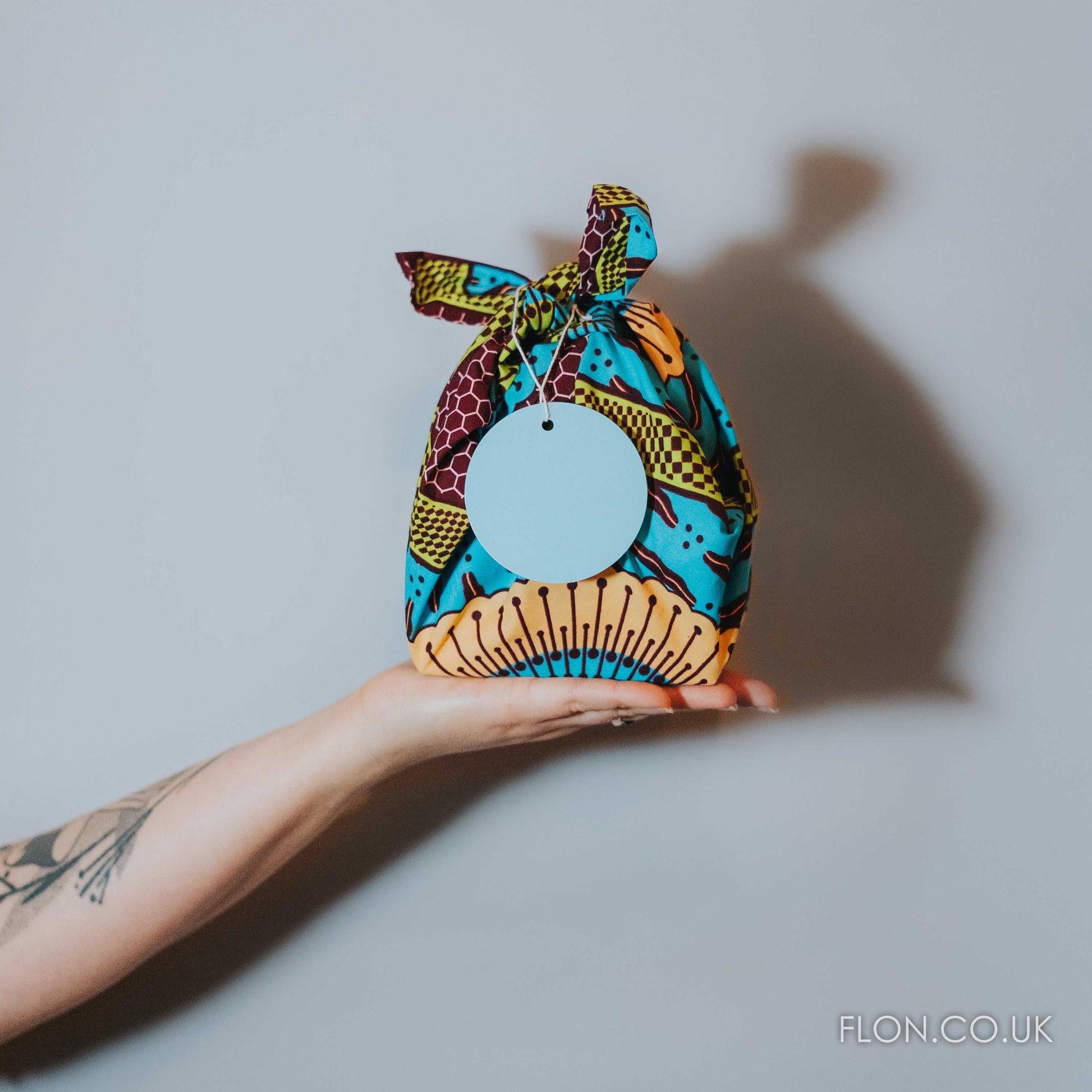 Reusable Furoshiki-inspired Ankara Gift Wraps, vibrant and eco-friendly fabric, pack of 2.