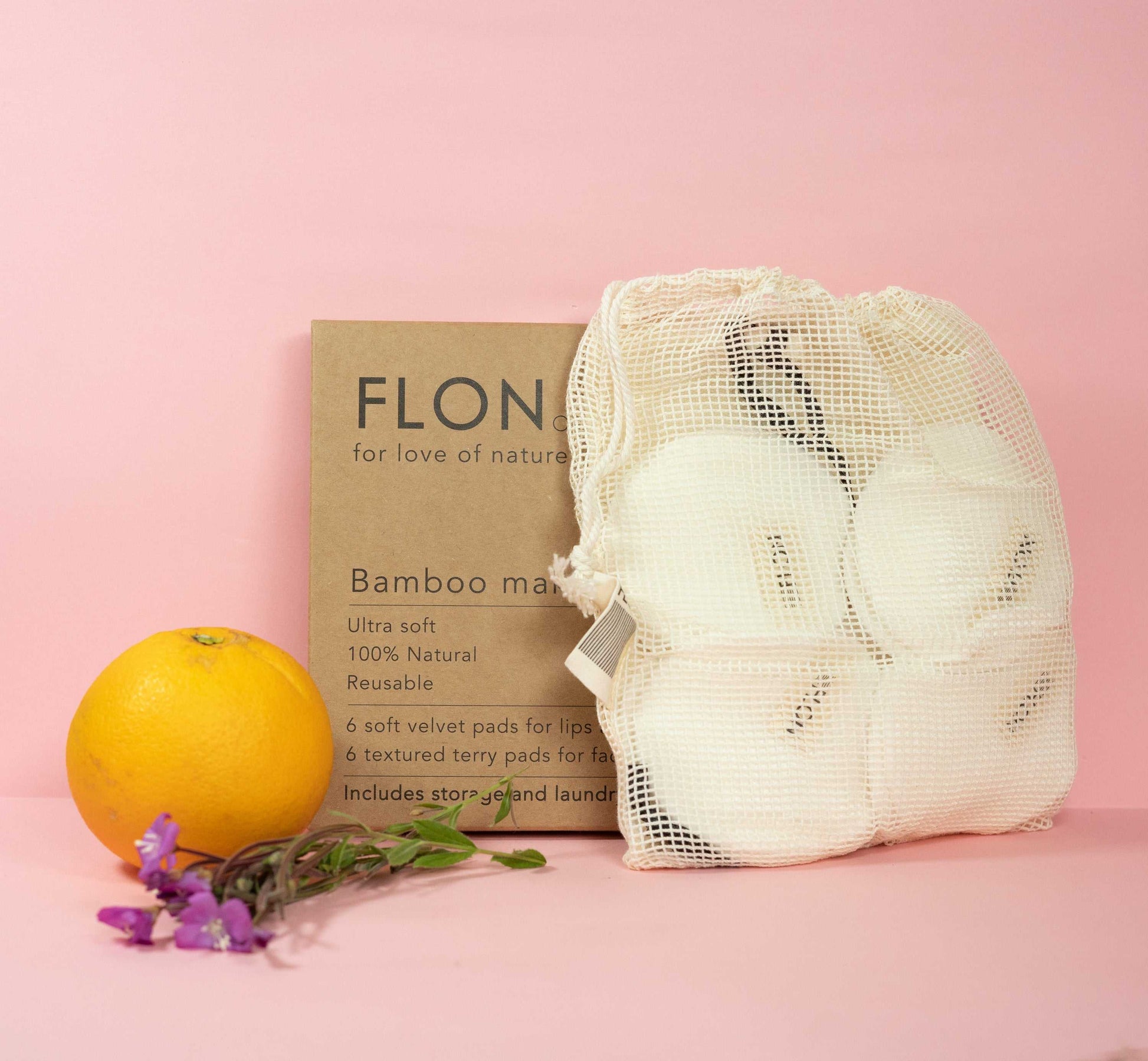 Reusable Bamboo Makeup Remover Pads x12 + Mesh Storage Bag