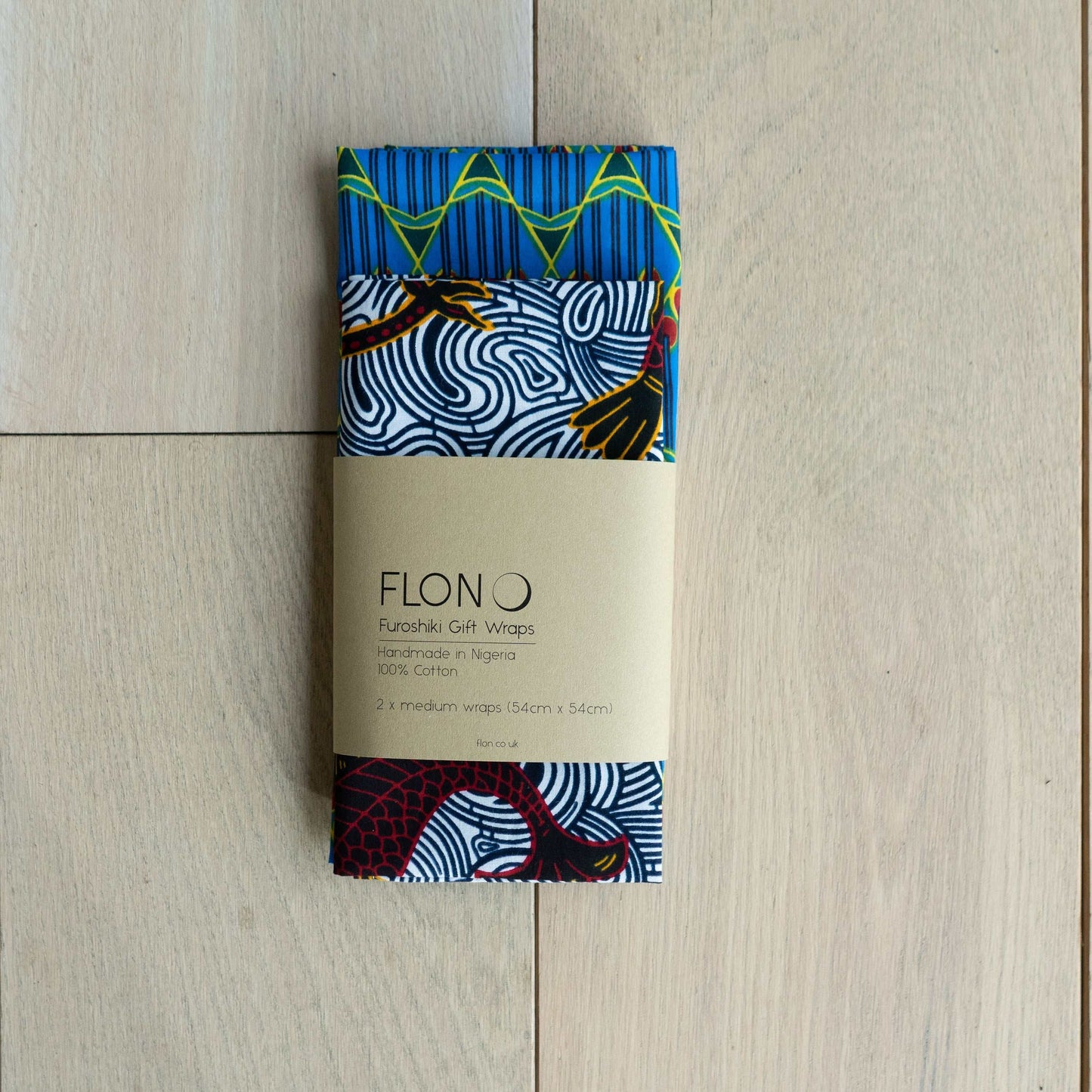 Reusable Furoshiki-inspired Ankara Gift Wraps, vibrant and eco-friendly fabric, pack of 2.