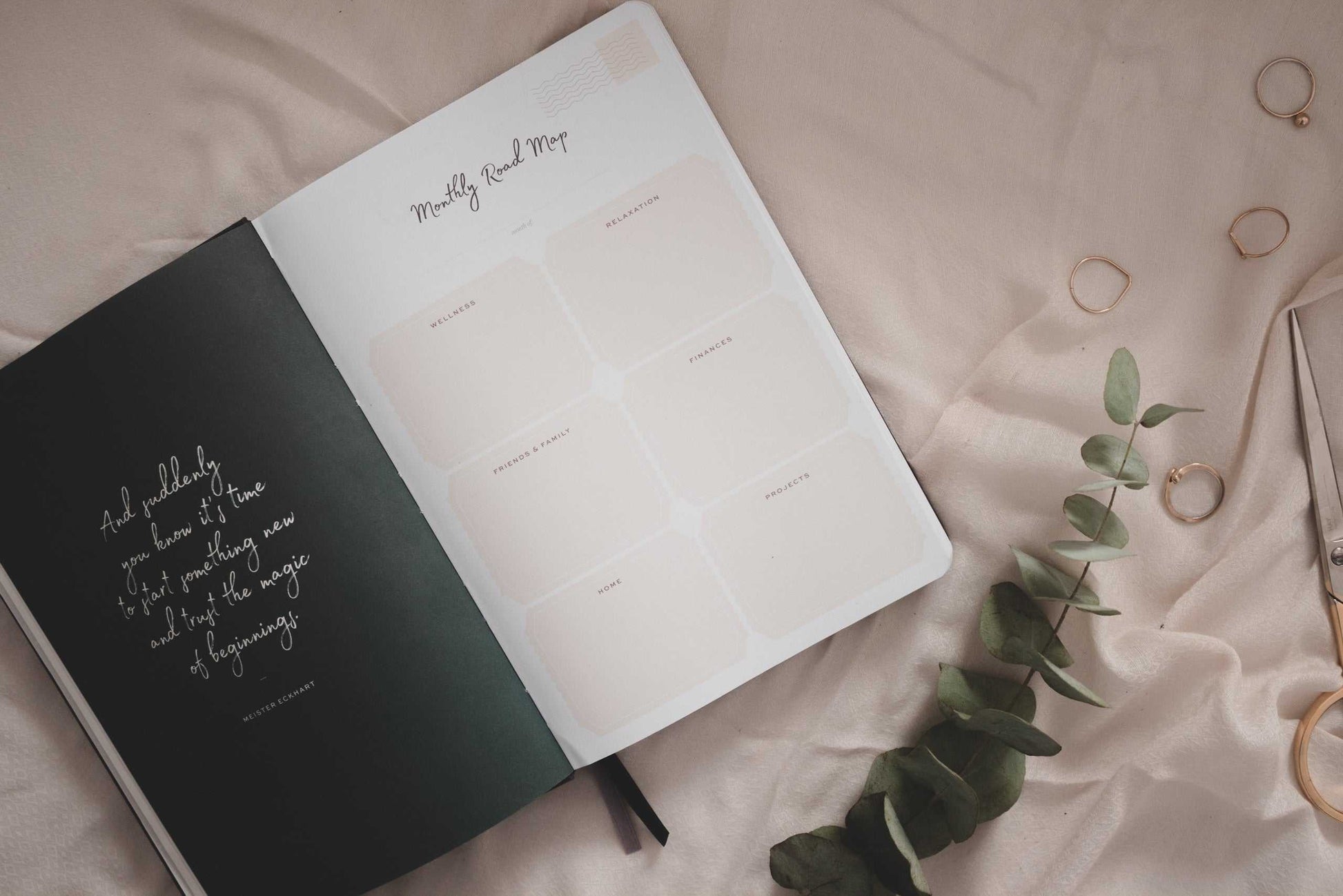 Undated Weekly Ponderlily Planner, Cayenne weekly view