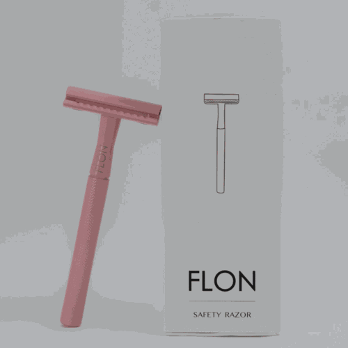 FLON Eco-friendly Reusable Safety Razors in various colors displayed on a white surface.