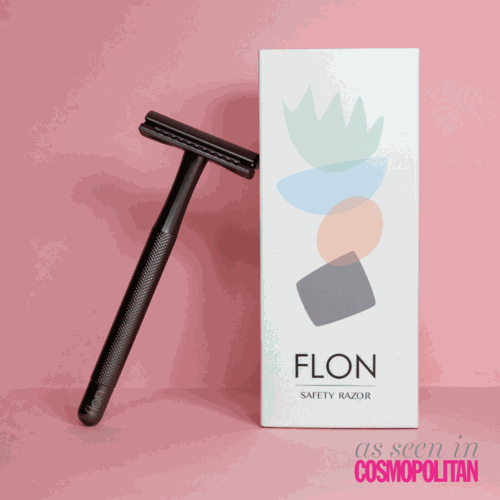 Single 2.0 Safety Razor with longer handle and unisex design on bathroom counter.