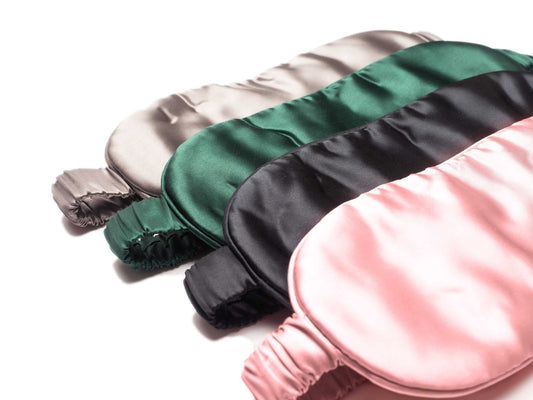 SIB® Silk Eye Mask in various colors made from 100% mulberry silk with matching pouch.