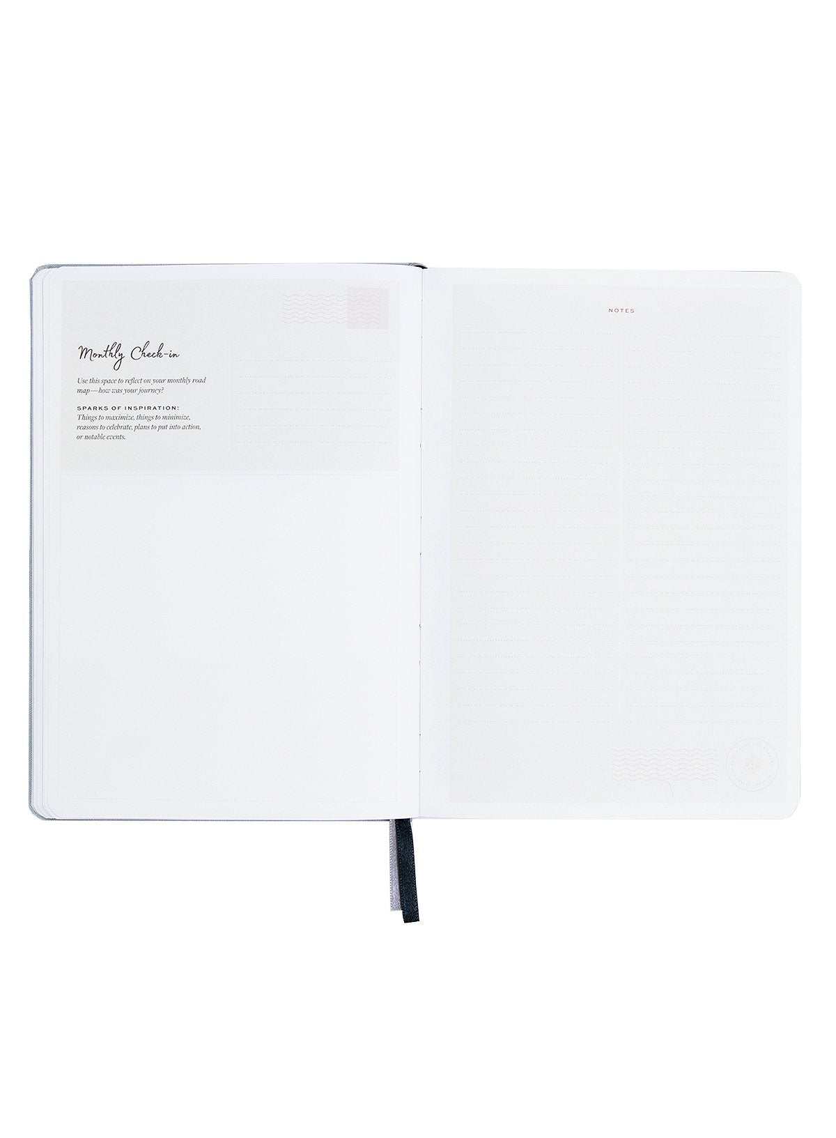 Undated Weekly Ponderlily Planner, Cayenne monthly check in pages