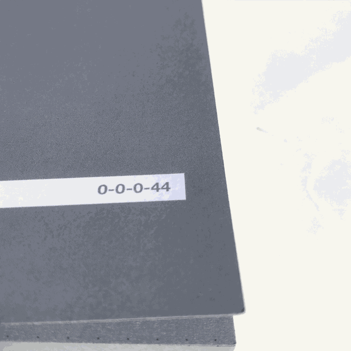 Grey Colour Notebook – A6 Dot Grid, sustainable recycled cover, close-up.